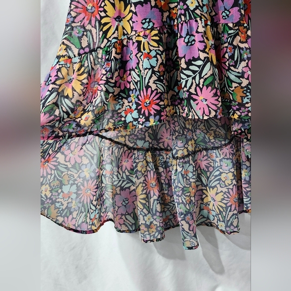 Colorful Contemporary Floral Womens One Shoulder Dress Size S Hi-Lo Bloomcore - Picture 2 of 8